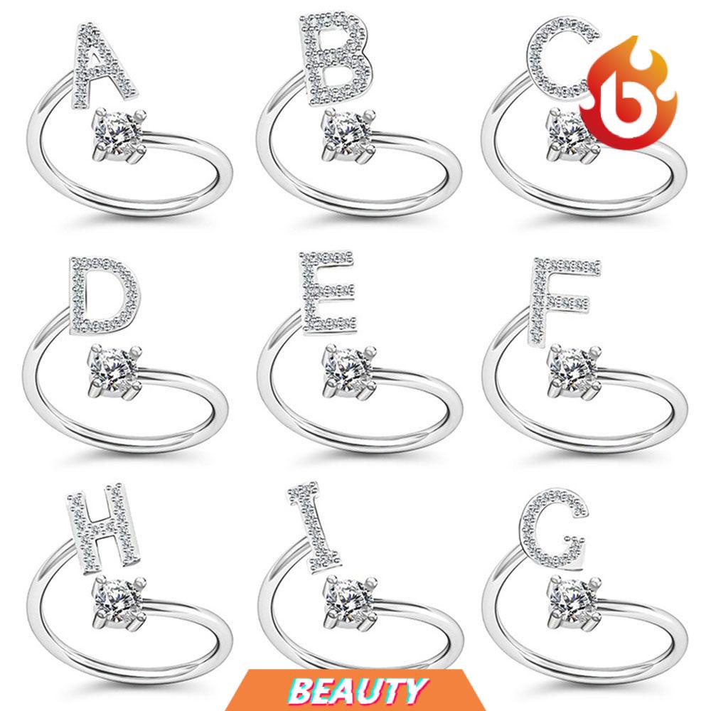 Nhẫn họa tiết 26 chữ cái có thể điều chỉnh thời trang dành cho nữ