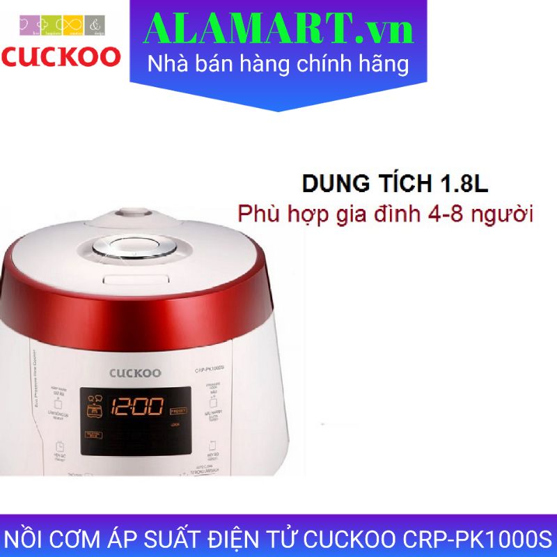 Nồi cơm Áp suất Điện tử 1,8 lít Cuckoo CRP-PK1000S nhập khẩu Hàn Quốc