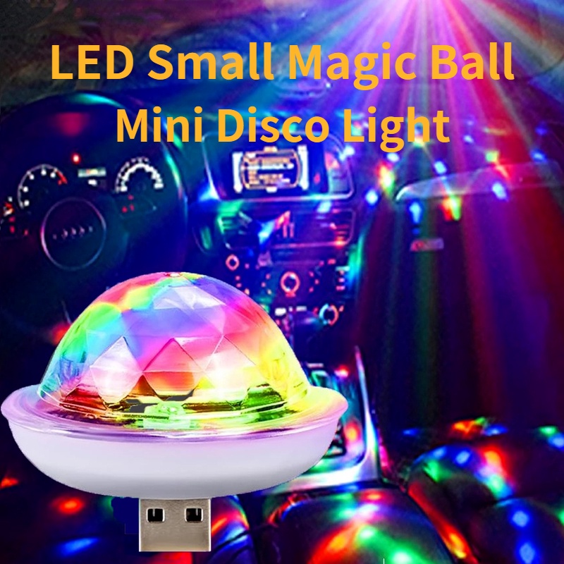 Đèn disco mini USB tạo hiệu ứng ánh sáng trong suốt trang trí nội thất xe hơi