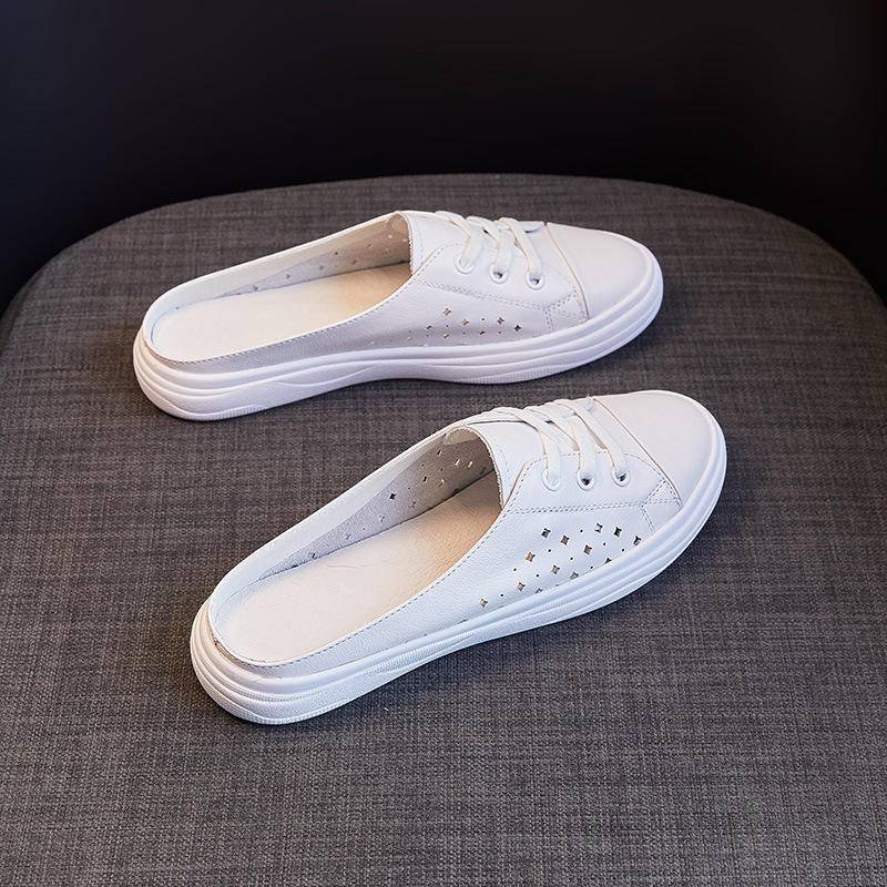 Dép Da Mềm Bít Mũi Thời Trang Mùa Hè Cho Nữ 2021