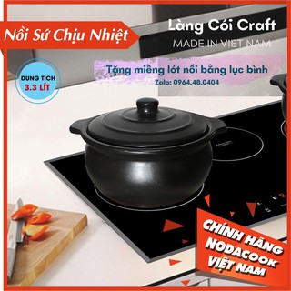 Nồi đất bếp từ Nodacook 3L - Làng Cói Craft phân phối