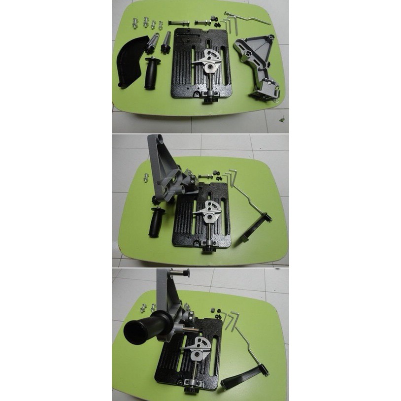 Bộ khung gắn máy mài máy cắt cầm tay sẽ biến máy cắt cầm tay thành máy cắt bàn để cắt sắt và cắt ghỗ tiện lợi