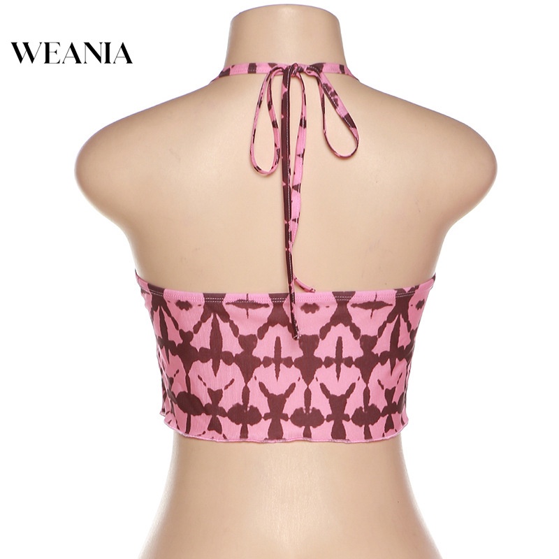 Áo Croptop Hai Dây In Họa Tiết Thời Trang Mùa Hè Cho Nữ