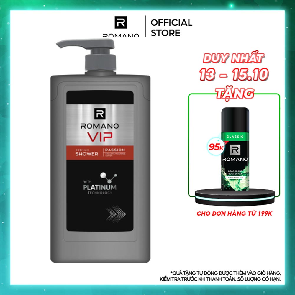 Sữa tắm cao cấp Romano Vip 650g Passion