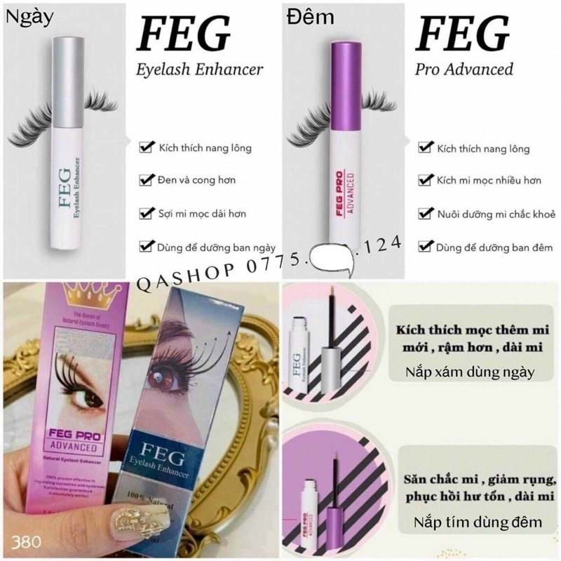 Dưỡng Mi FEG Compo Xanh Hồng chính hãng