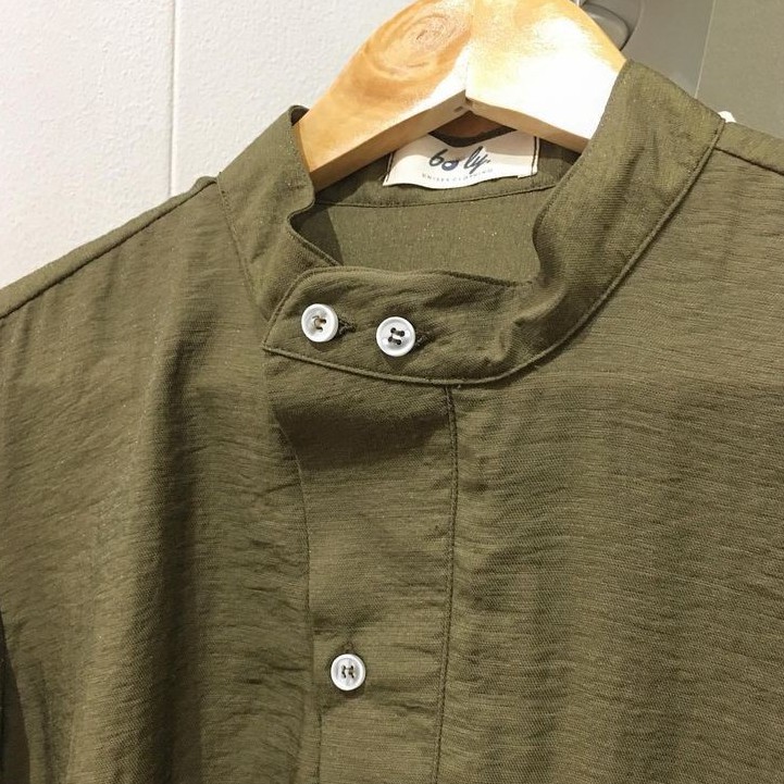 Áo Sơ Mi Lucky Cổ Trụ 3 nút chất liệu Linen (đũi)