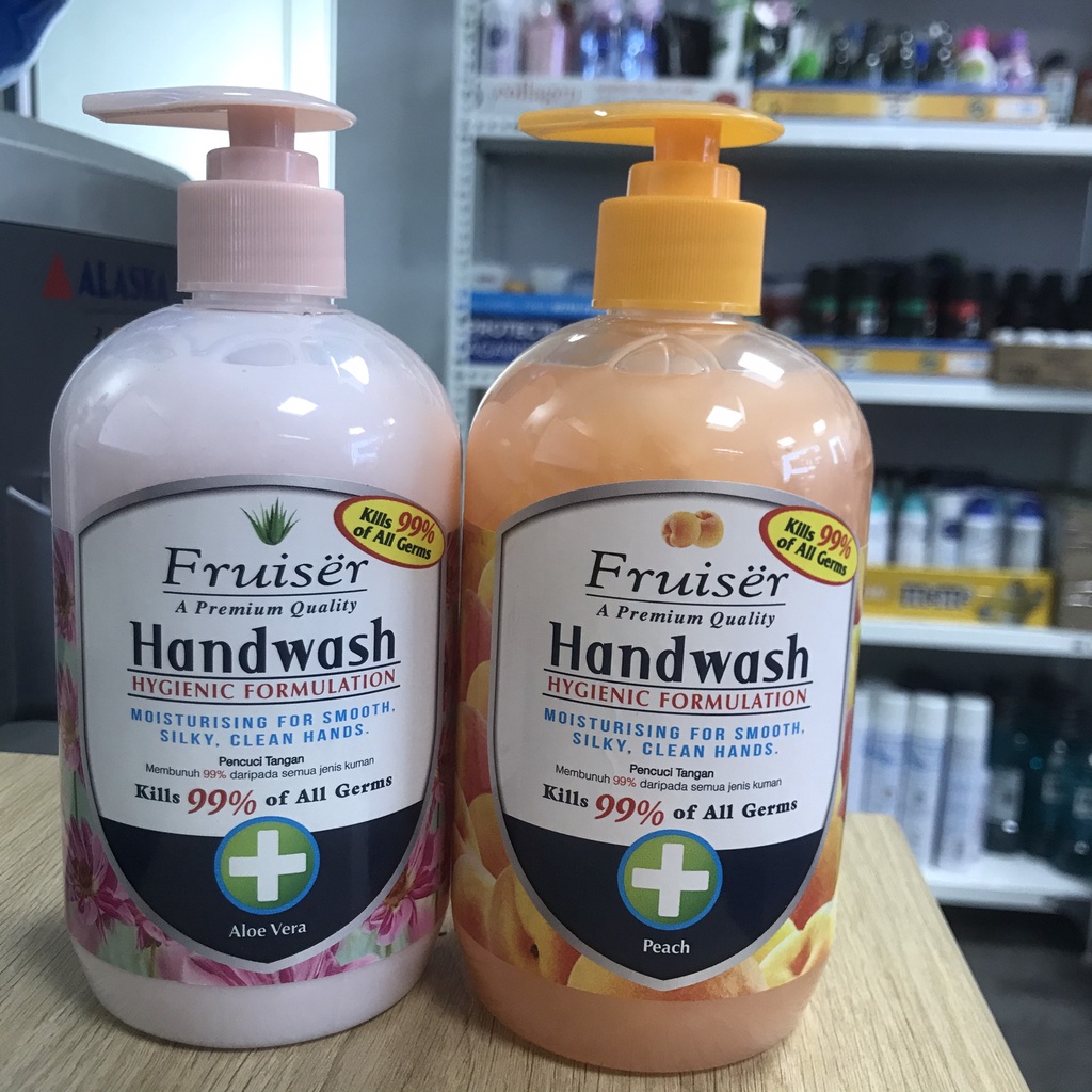 Dung dịch rửa tay sát khuẩn Fruiser Hand Wash 500ml Hương Trái Cây (Đào,nha đam)