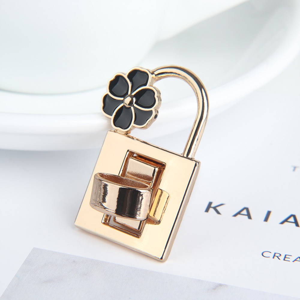 Handbag Bag Accessories Exquisite Flower Craft Turn Lock