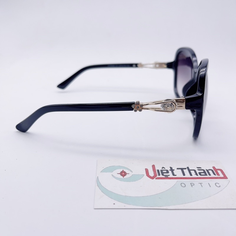 kính mát nữ đính đá thời trang chống tia uv mắt kính râm tròn