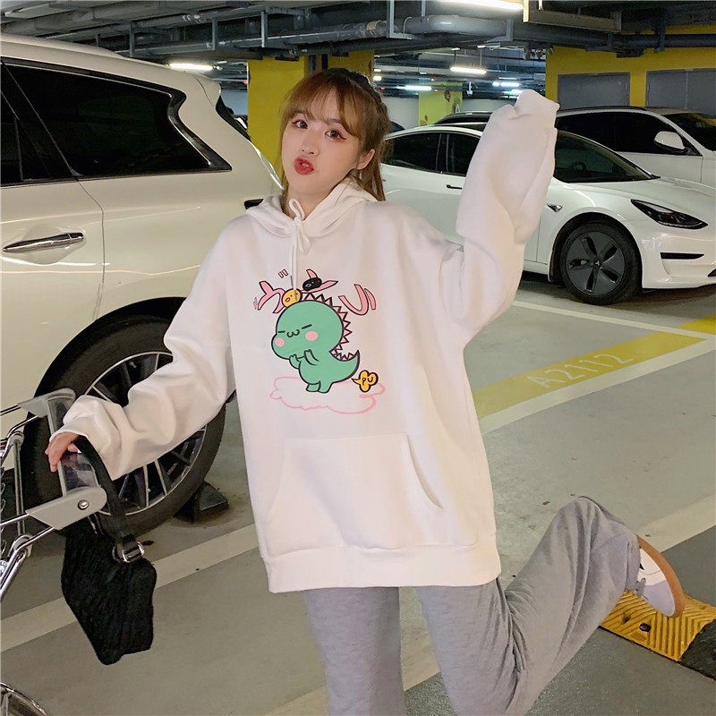 ZHELIHANGFEI   Áo Hoodie In Họa Tiết Hoạt Hình Dễ Thương Cho Học Sinh