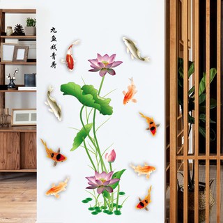 decal dán tường hoa sen