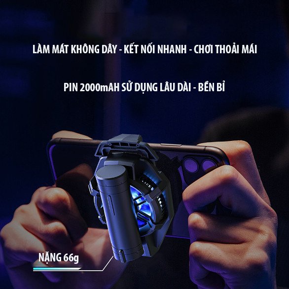 Quạt tản nhiệt sò lạnh không dây X29 pin có thể tháo dời dung lượng 2000Mah kẹp cố định hỗ trợ tản nhiệt cho điện thoại
