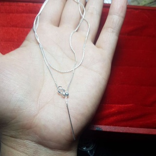 dây chuyền bạc xỏ đá phong thủy bản to 1mm