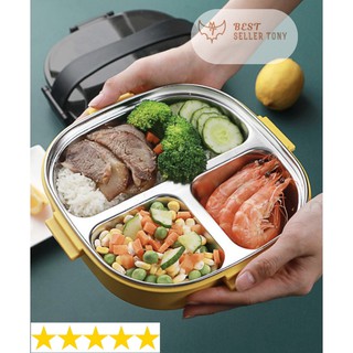 Hộp cơm chia ngăn xếp gọn thông minh cao cấp thép không gỉ