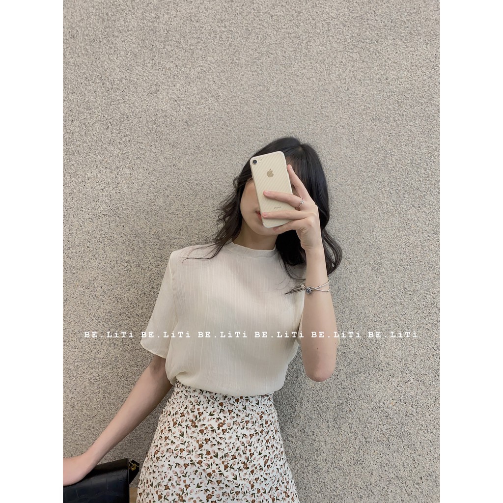 áo sơ mi tơ cộc tay vintage phong cách ulzzang_ẢNH TỰ CHỤP 100%