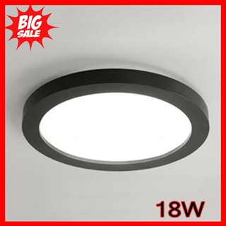 {HOT} Đèn Led Ốp Trần Tròn Vỏ Đen Công Suất 18W