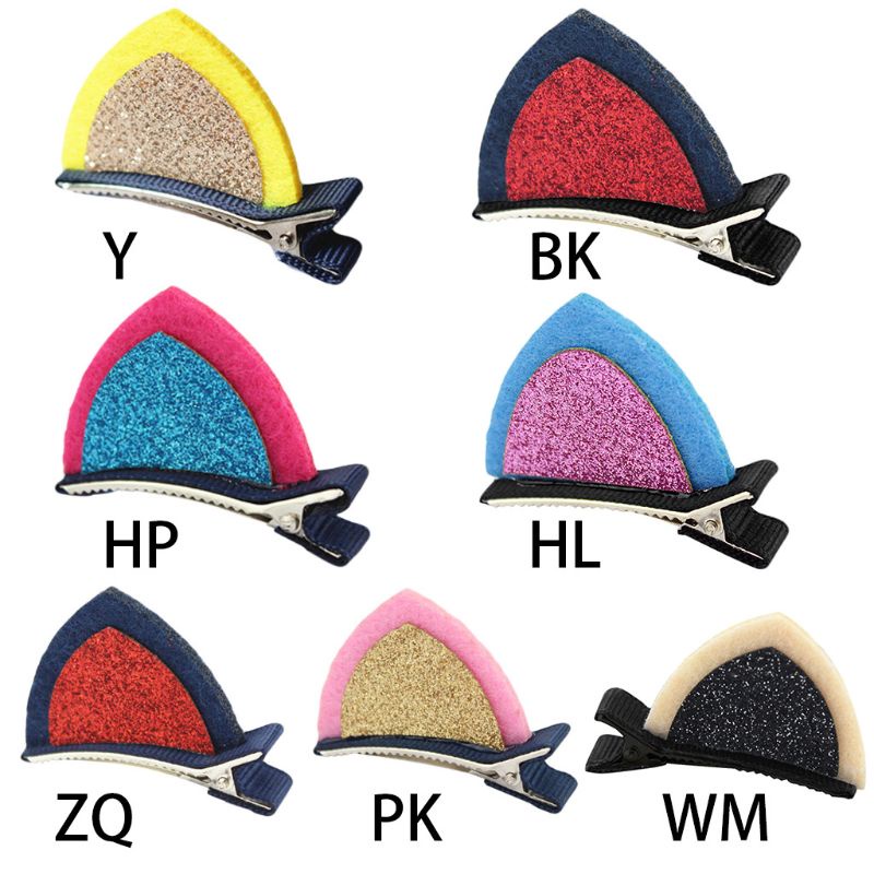 Set 2 Kẹp Tóc Tai Mèo Bằng Kim Loại Dễ Thương Cho Bé Gái