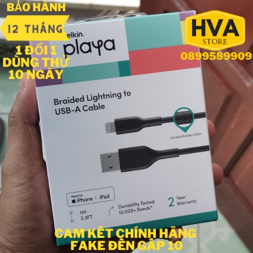 Cáp iPhone Belkin có MFI siêu bền hỗ trợ sạc nhanh iPhone/iPad hàng chính hãng Bảo Hành 12 tháng