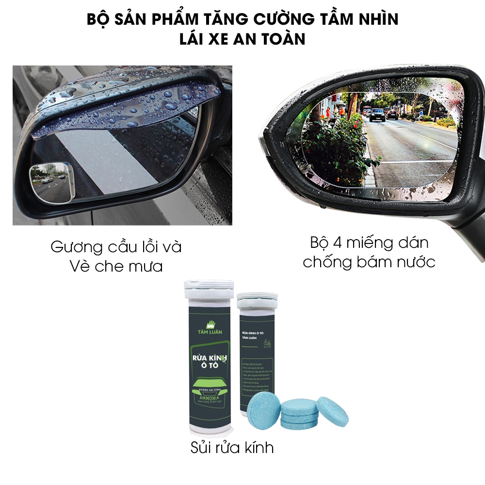 Miếng Dán Kính chống Nước Ô Tô Tâm Luân cho gương chiếu hậu, cửa kính xe chống đọng nước, đọng sương