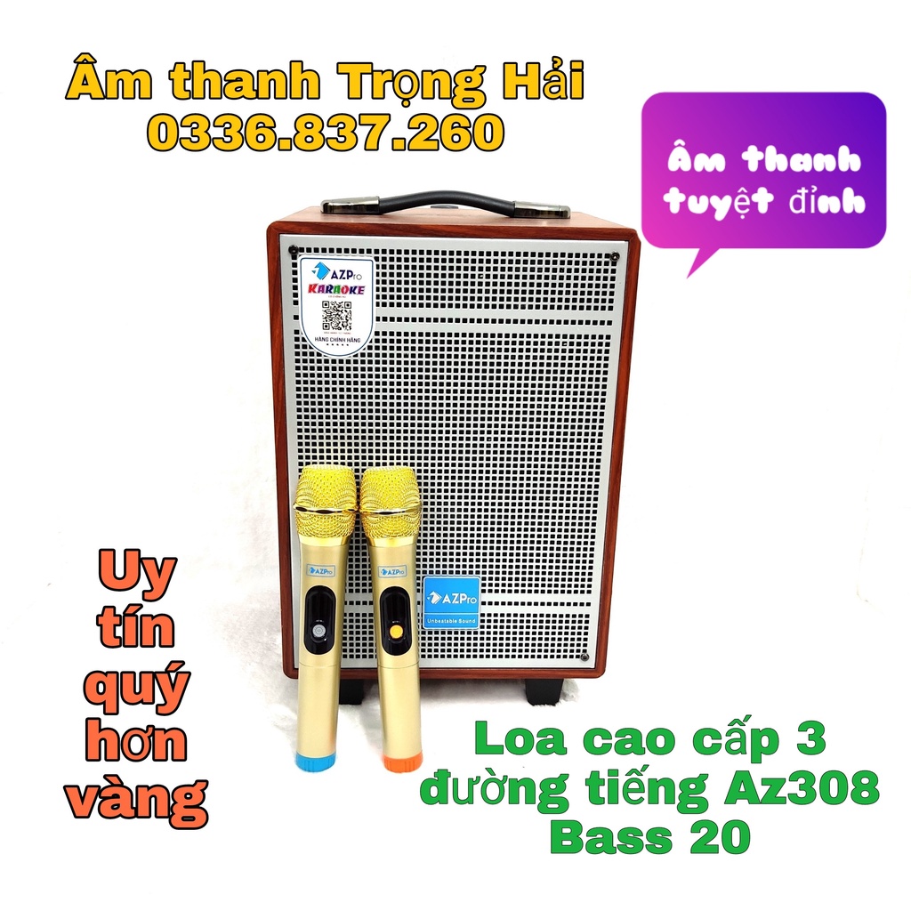 LOA KÉO CHÍNH HÃNG AZPRO AZ308_LOA 3 ĐƯỜNG TIẾNG_CHẤT LƯỢNG CAO