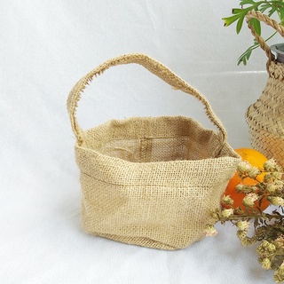 Giỏ Bố Đựng Củ Hạt Vải Thô Vintage