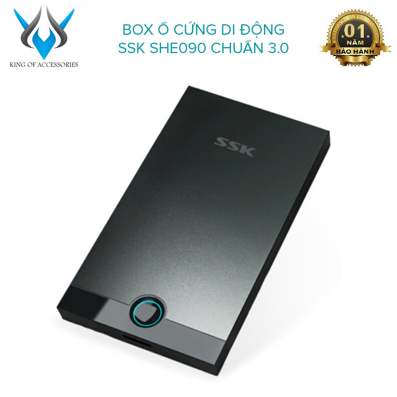 Box ổ cứng di động SSK SHE090 chuẩn 3.0 - thiết kế đơn giản gọn nhẹ (đen) Vi Tính 2T Hóc Môn