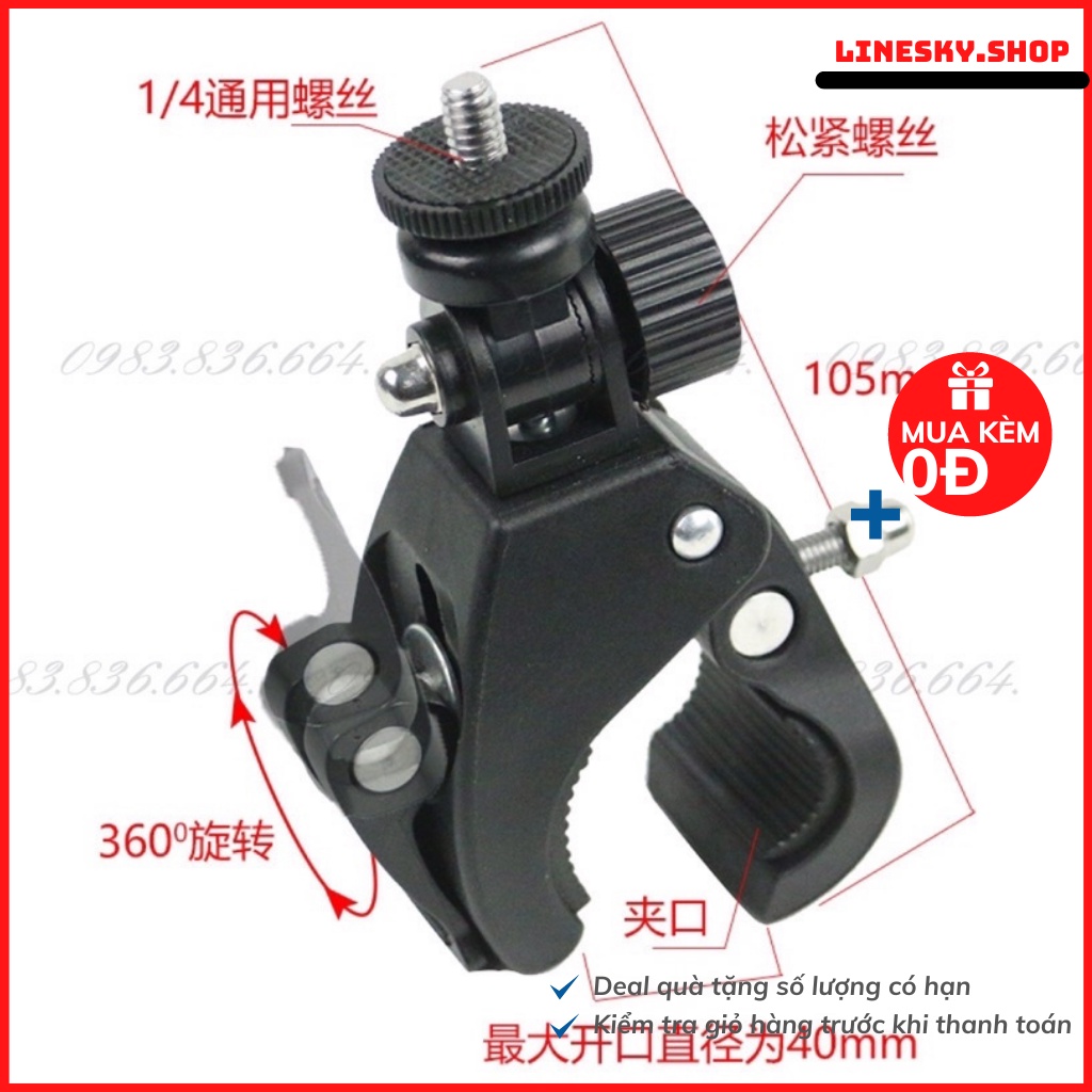 Kẹp điện thoại gắn vào tripod, chân đèn live hỗ trợ livestream, quay phim nhiều máy cùng lúc