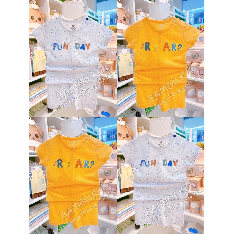 [LULLABY] Bộ cộc tay cài vai Nuke Cotton NH630P bé trai / bé gái