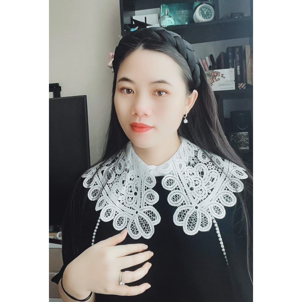 Cổ áo tháo rời phối với áo đầm phong cách ulzzang - Mã AO57