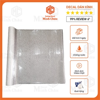 Giấy Decal Dán Kính 3D hình Đá Trắng T075 dán mờ kính cửa sổ nhà tắm khổ 90x100cm