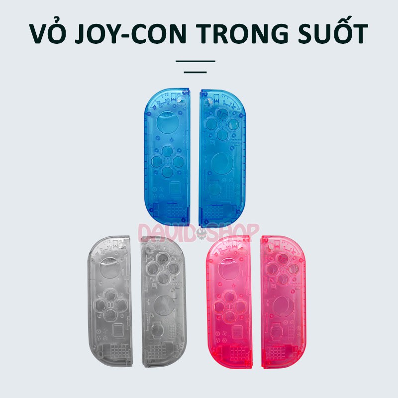 Vỏ Joy-Con trong suốt nhiều màu cho Nintendo Switch