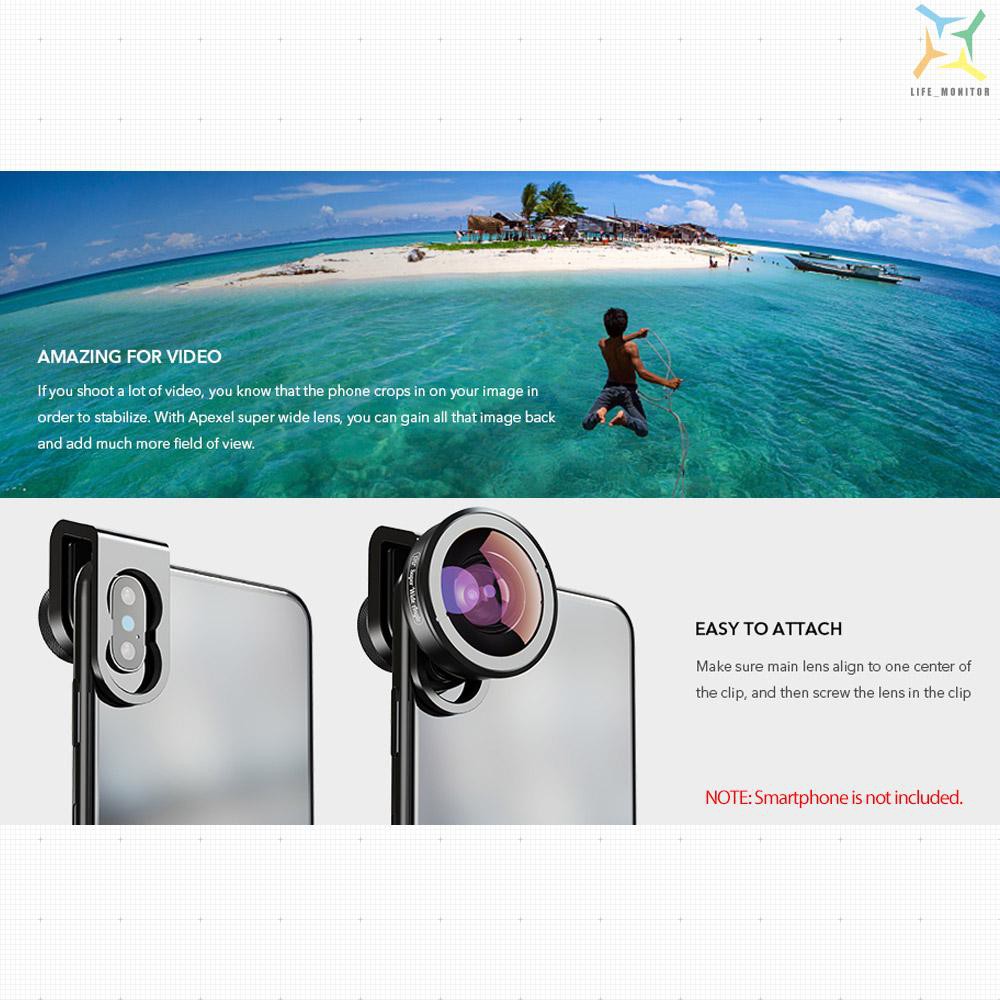 Lens Mở Rộng Apexel Apl-Hd5Sw 170 Độ Cho Điện Thoại Iphone Pixel Samsung Huawei