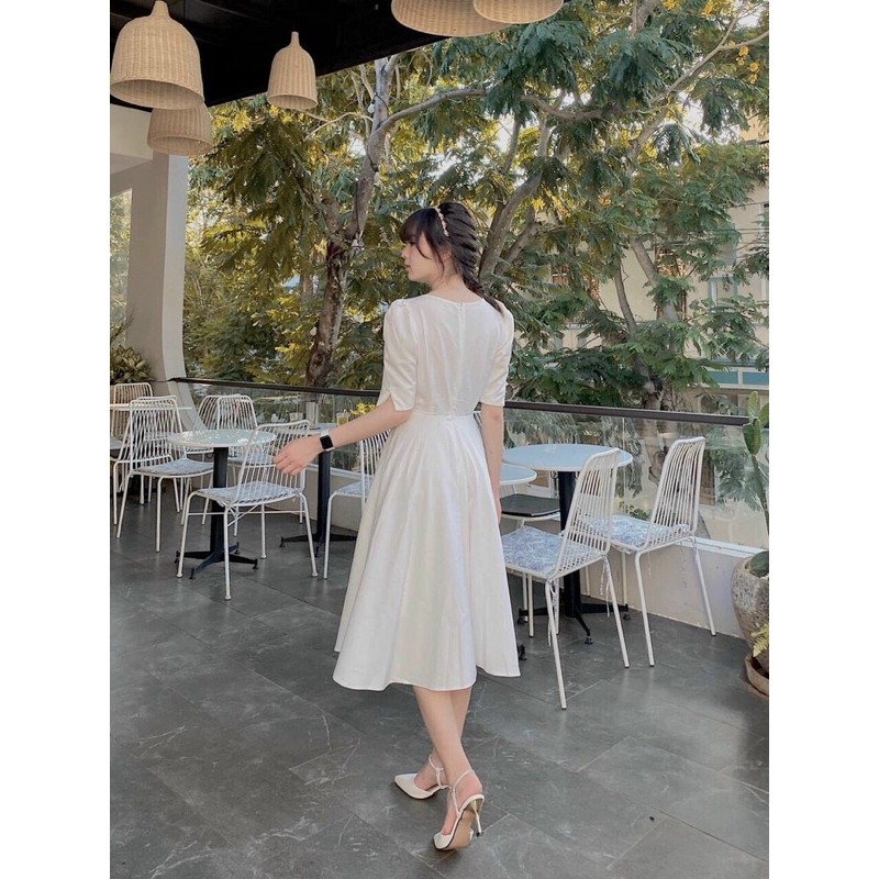(Ảnh thật 2 màu) Đầm dáng xoè xếp ly tay lỡ có mút ngực giá rẻ | BigBuy360 - bigbuy360.vn