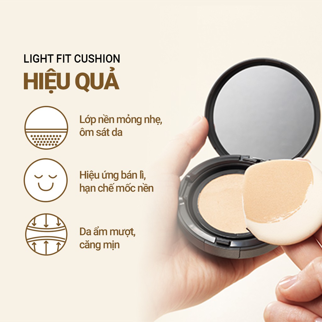 Phấn nước trang điểm mỏng nhẹ innisfree Light Fit Cushion SPF33 PA++ 14g