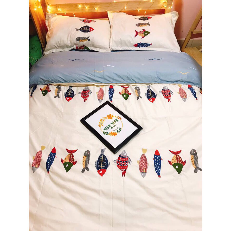 set chăn ga gối hình cu shin Minhminh decor