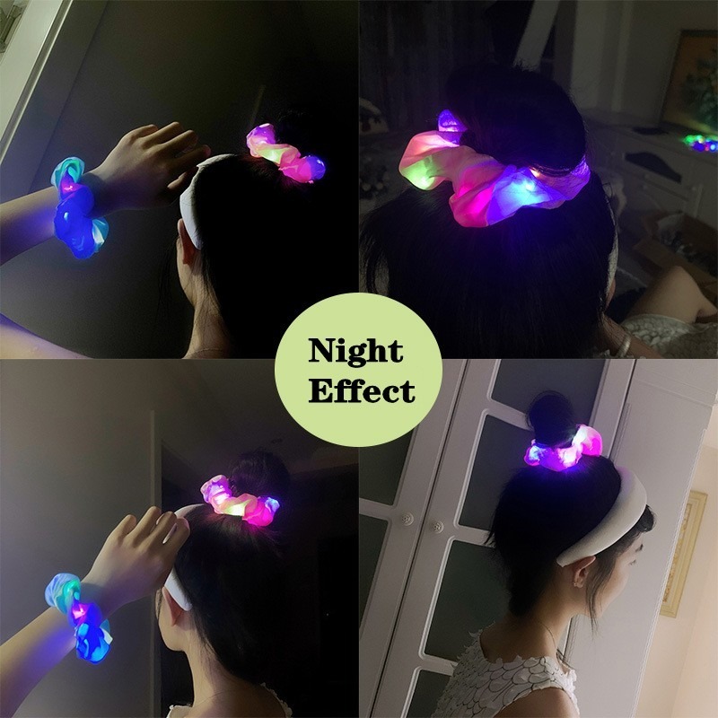 Dây Buộc Tóc Bản To Co Giãn Tích Hợp Đèn Led Độc Đáo