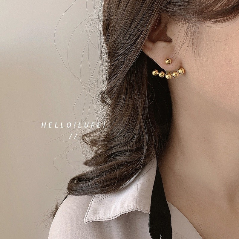 Bông tai bạc s925 hình hạt đậu đơn giản mới 2023