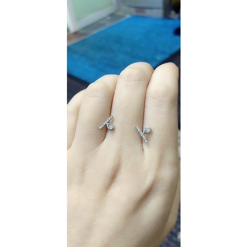 Khuyên tai nụ bạc thật mạ vàng trắng hình giọt nước