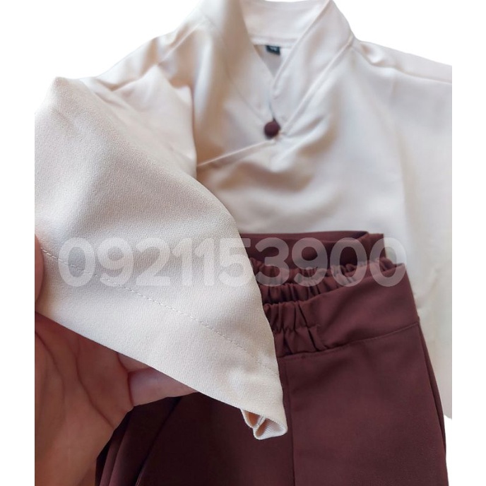 Đồng phục spa màu kem nâu