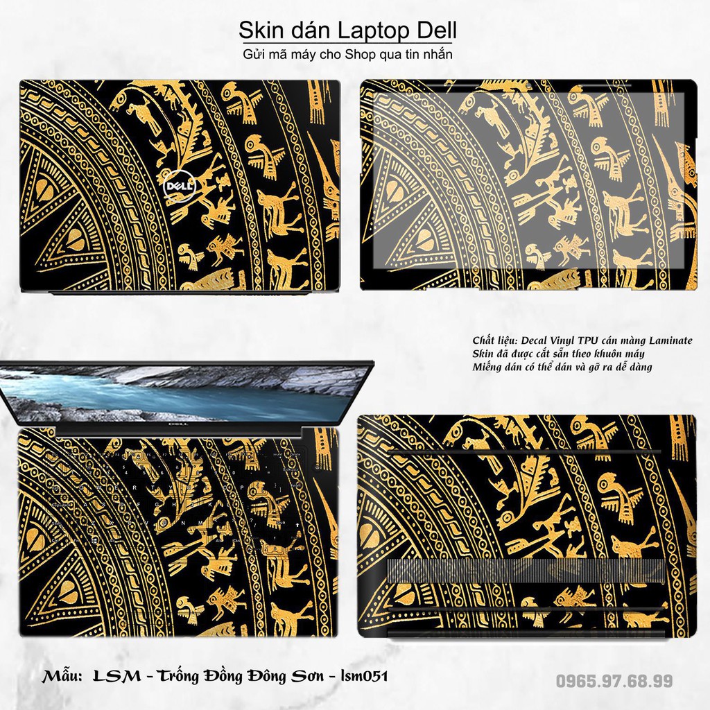 Skin dán Laptop Dell in hình Trống Đồng Đông Sơn - lsm051