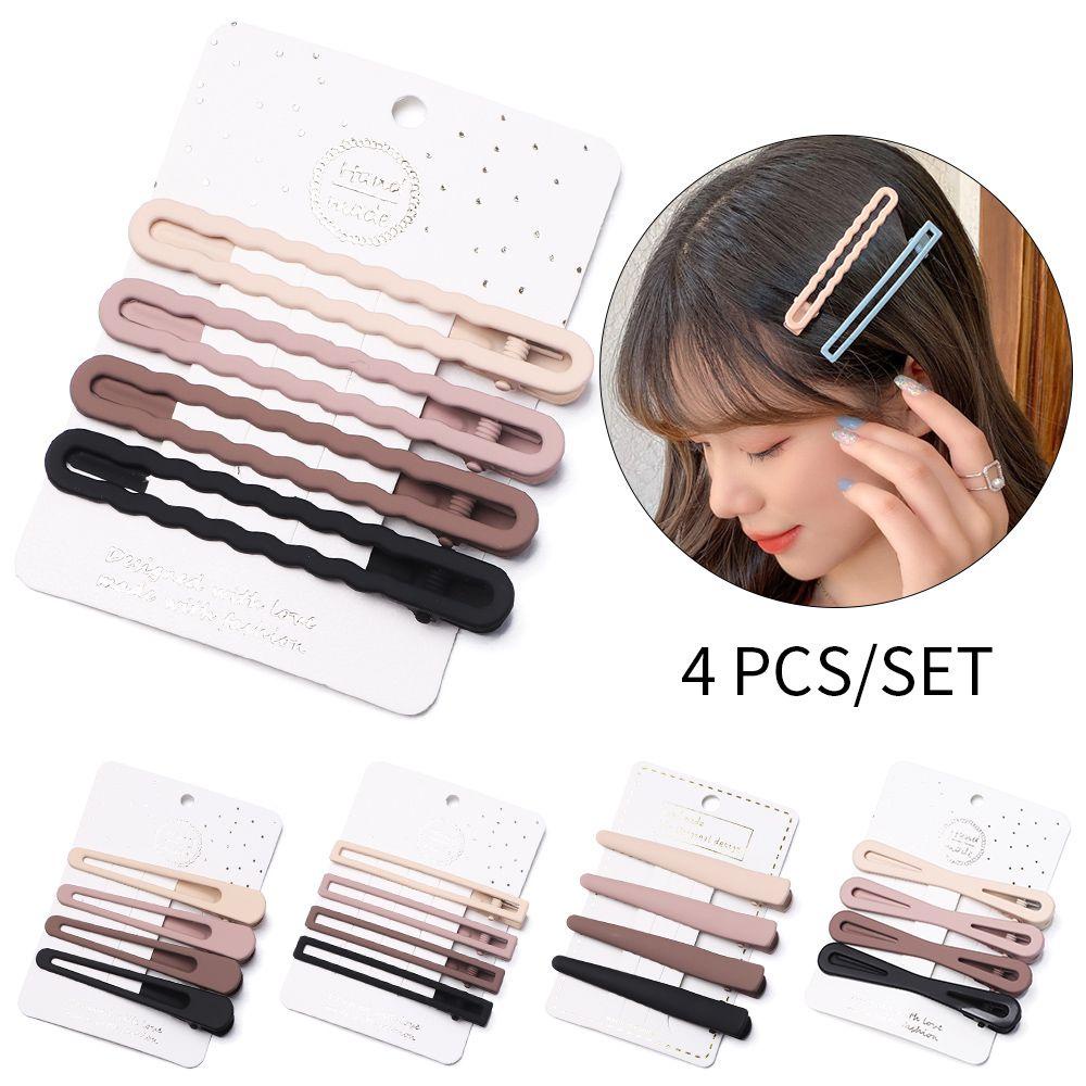 Set 4 Kẹp Tóc Họa Tiết Hình Học Thời Trang