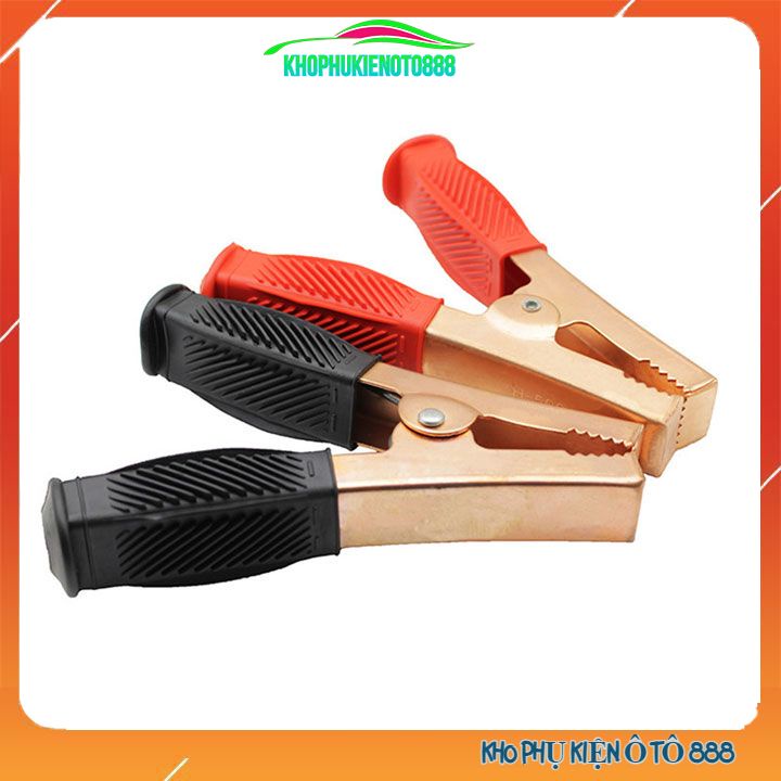Bộ 2 kẹp ắc quy câu bình acquy ô tô loại to 17x13x5cm 1 đỏ 1 đen
