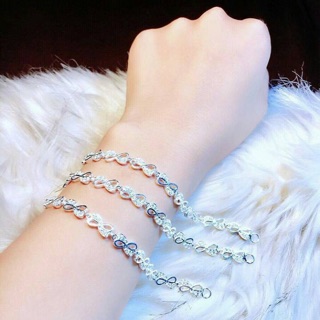Lắc tay nữ bạc 925 hình nơ xinh xắn