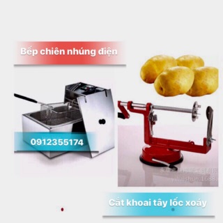 CẮT KHOAI TÂY LỐC XOÁY + BẾP CHIÊN NHÚNG ĐIỆN