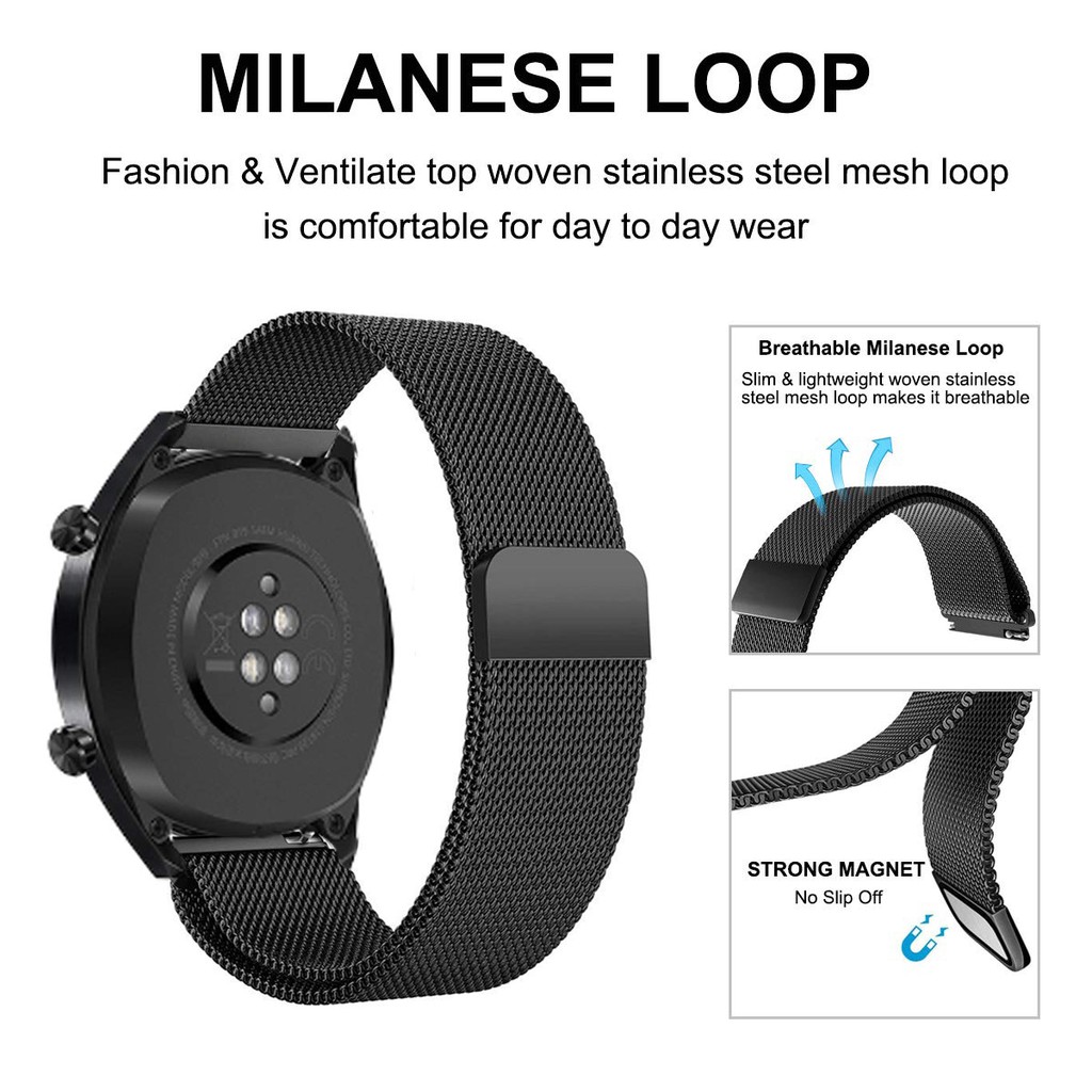 Dây đeo đồng hồ JANSIN bằng thép không gỉ thích hợp cho Huawei GT2 Pro