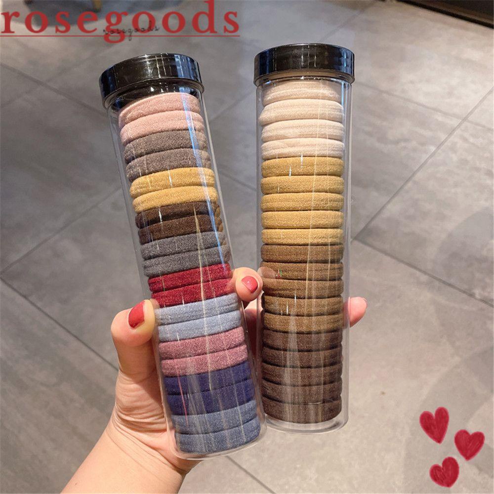 Hộp 20 Dây Buộc Tóc Cao Su Mềm Co Giãn Nhiều Màu Sắc Cho Bé Gái