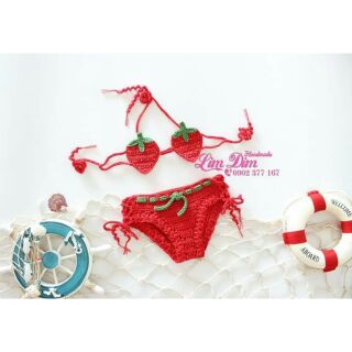 Bikini len handmade trái dâu tây 🍓🍓🍓