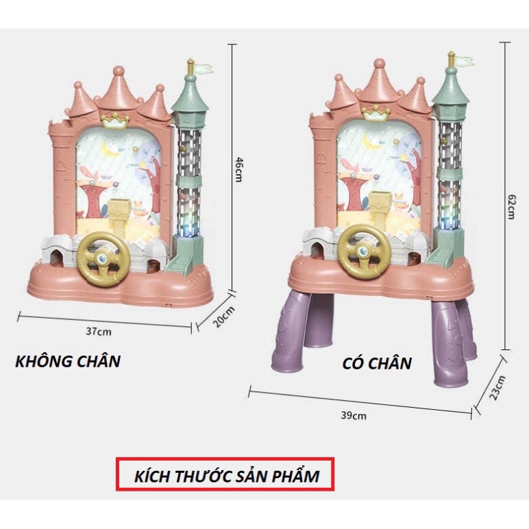 Đồ chơi mô hình máy bắt hạt đậu lâu đài kèm vô lăng ô tô có đèn có nhạc vui nhộn cho bé giải trí pinball trẻ em TOPKIDS