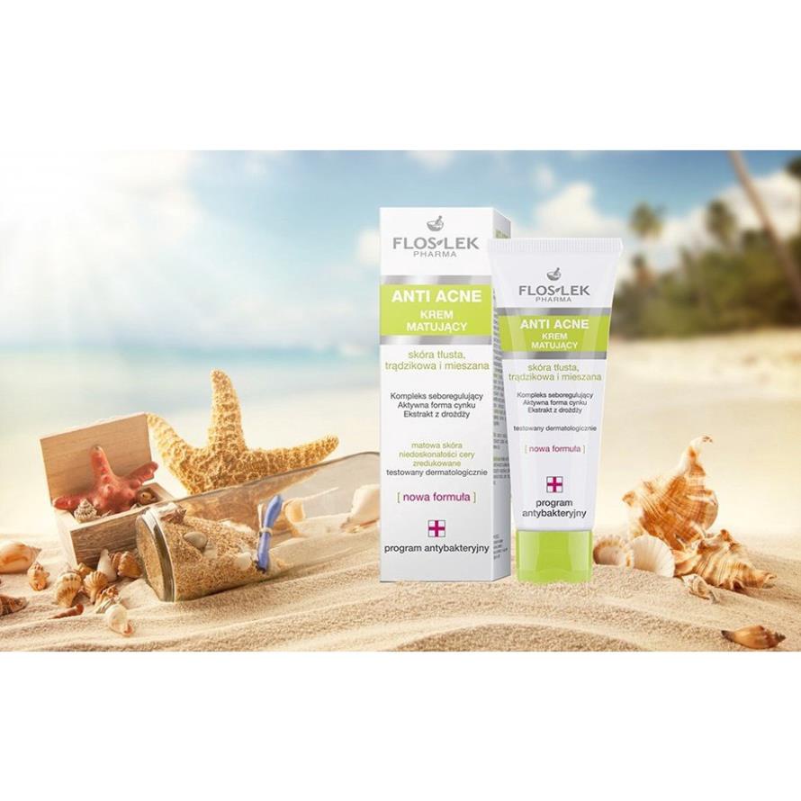 Kem Dưỡng  Floslek Pharma Anti-Acne Mattifying Kiểm Soát Dầu, Giảm Mụn Ngừa Thâm 50ml