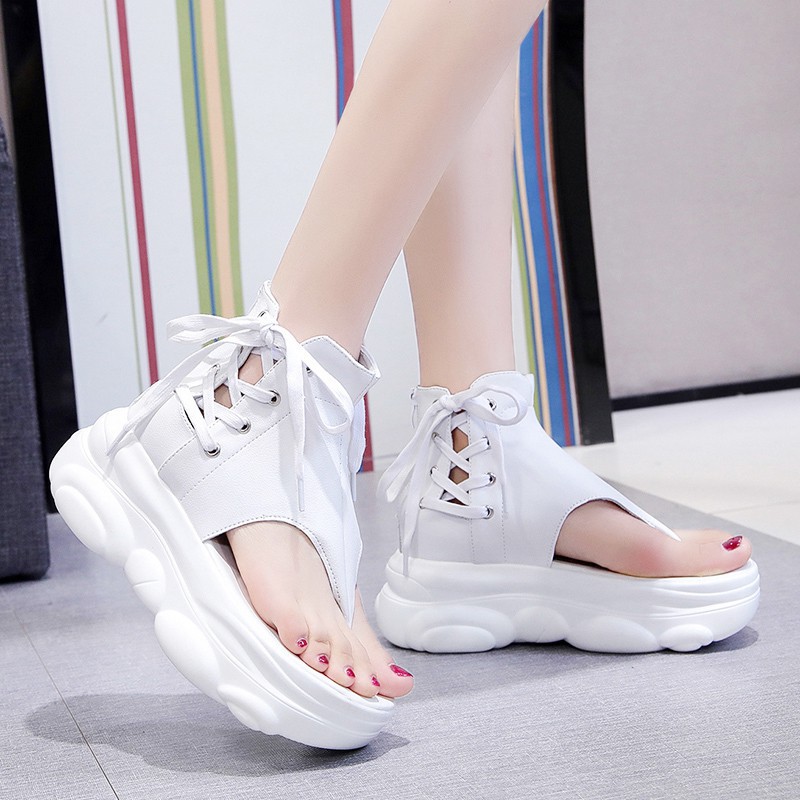 ۞☁Giày Sandal Đế Dày Hở Ngón Đính Đinh Tán Thời Trang Cho Nữ